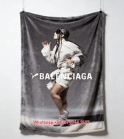 Balenciaga x Puma Dynamic Dance Flannel Throw Blanket for Sofa & Wall Decor BA138
